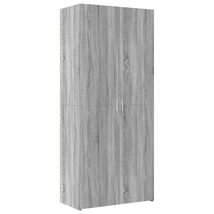 Ραφιέρα με Ντουλάπια Γκρι Sonoma 80x42,5x225εκ Επεξ. Ξύλο