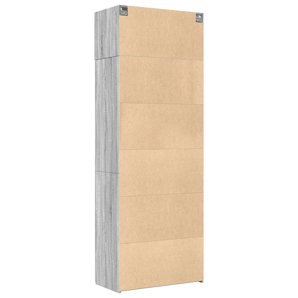 Ραφιέρα με Ντουλάπια Γκρι Sonoma 80x42,5x225εκ Επεξ. Ξύλο