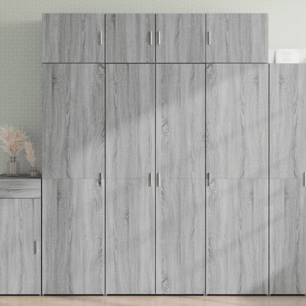 Ραφιέρα με Ντουλάπια Γκρι Sonoma 80x42,5x225εκ Επεξ. Ξύλο