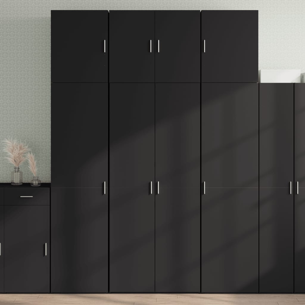 Ντουλάπι Μαύρο 80x42,5x249 εκ. από Επεξεργασμένο Ξύλο