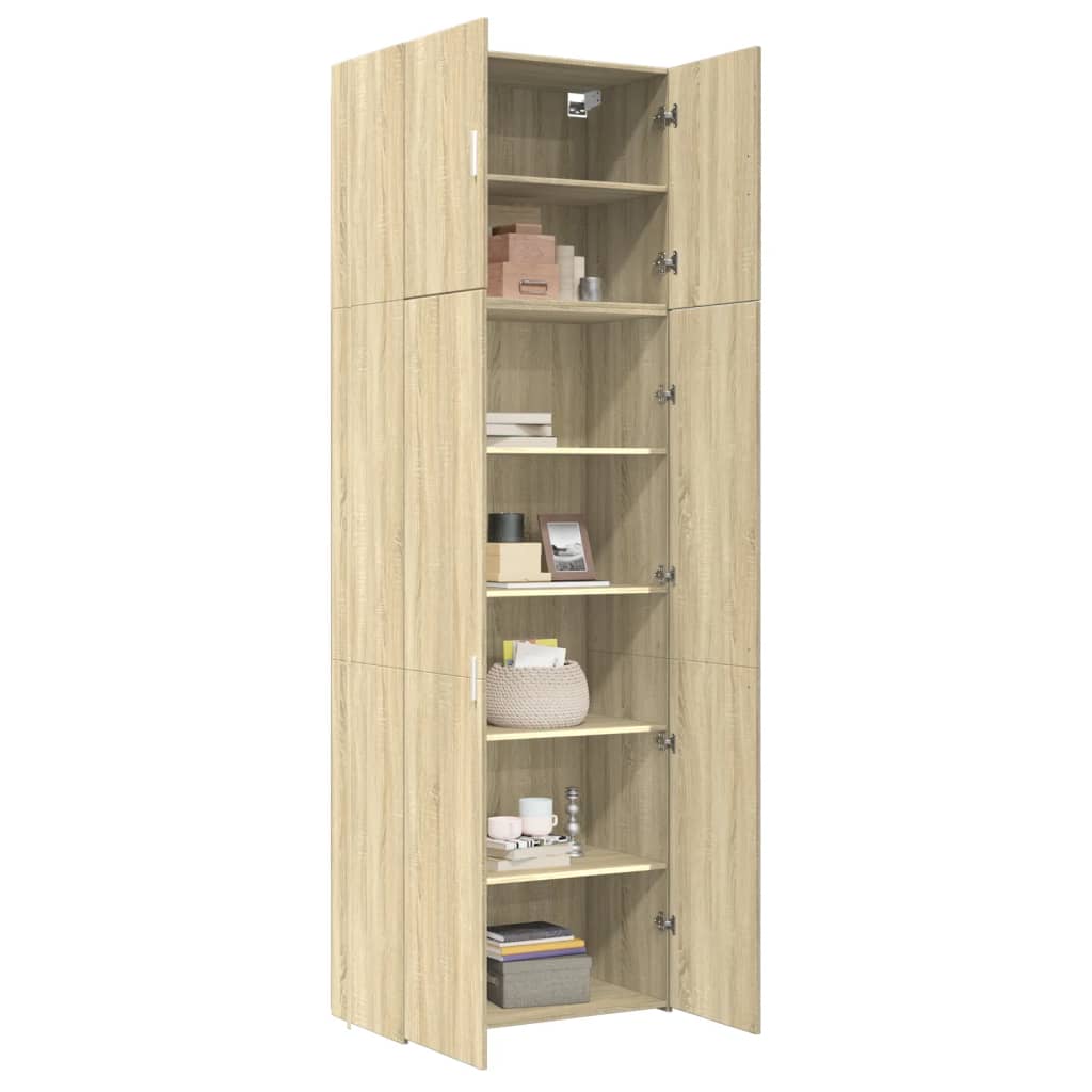 Ντουλάπι Sonoma Δρυς 80x42,5x249 εκ. από Επεξεργασμένο Ξύλο - Pakobazaar