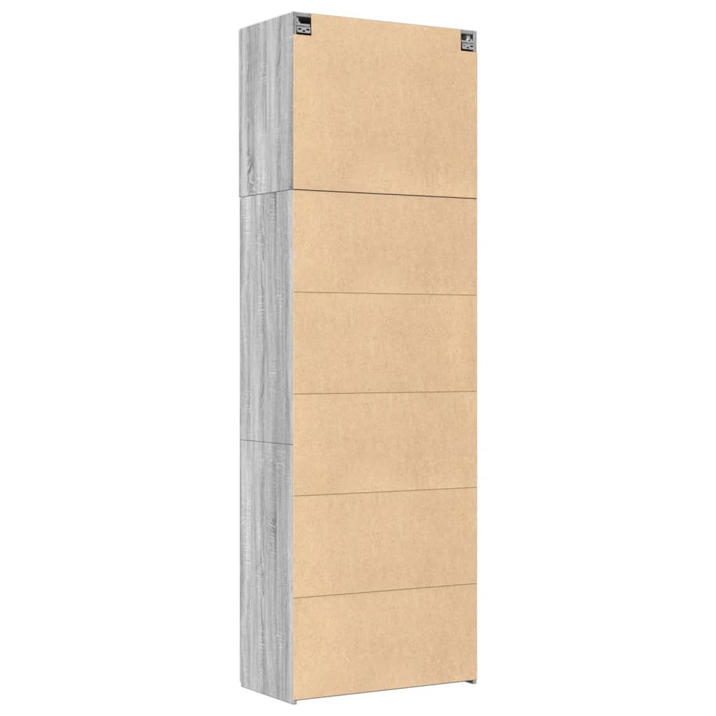 Ντουλάπι Γκρι Sonoma 80x42,5x249 εκ. από Επεξεργασμένο Ξύλο - Pakobazaar