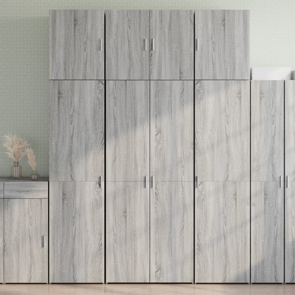 Ντουλάπι Γκρι Sonoma 80x42,5x249 εκ. από Επεξεργασμένο Ξύλο - Pakobazaar