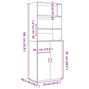 Ντουλάπι Sonoma Δρυς 70x42,5x185 εκ. από Επεξεργασμένο Ξύλο - Pakobazaar