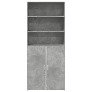 Ντουλάπι Γκρι Σκυροδέματος 80x42,5x185 εκ. Επεξεργασμένο Ξύλο