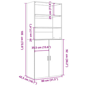 Ντουλάπα Καπνιστή Δρυς 80x42,5x185 εκ. από Επεξεργασμένο Ξύλο