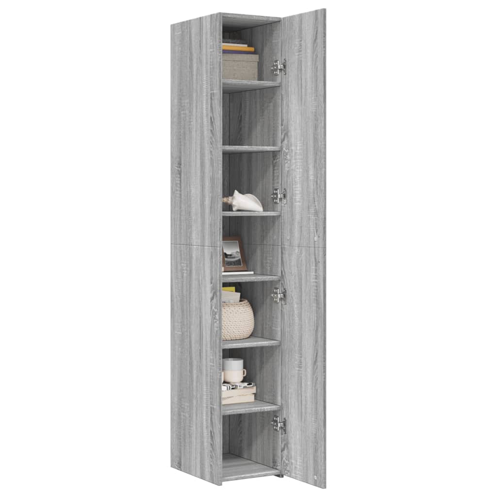 Ντουλάπι Γκρι Sonoma 30x42,5x185 εκ. από Επεξεργασμένο Ξύλο