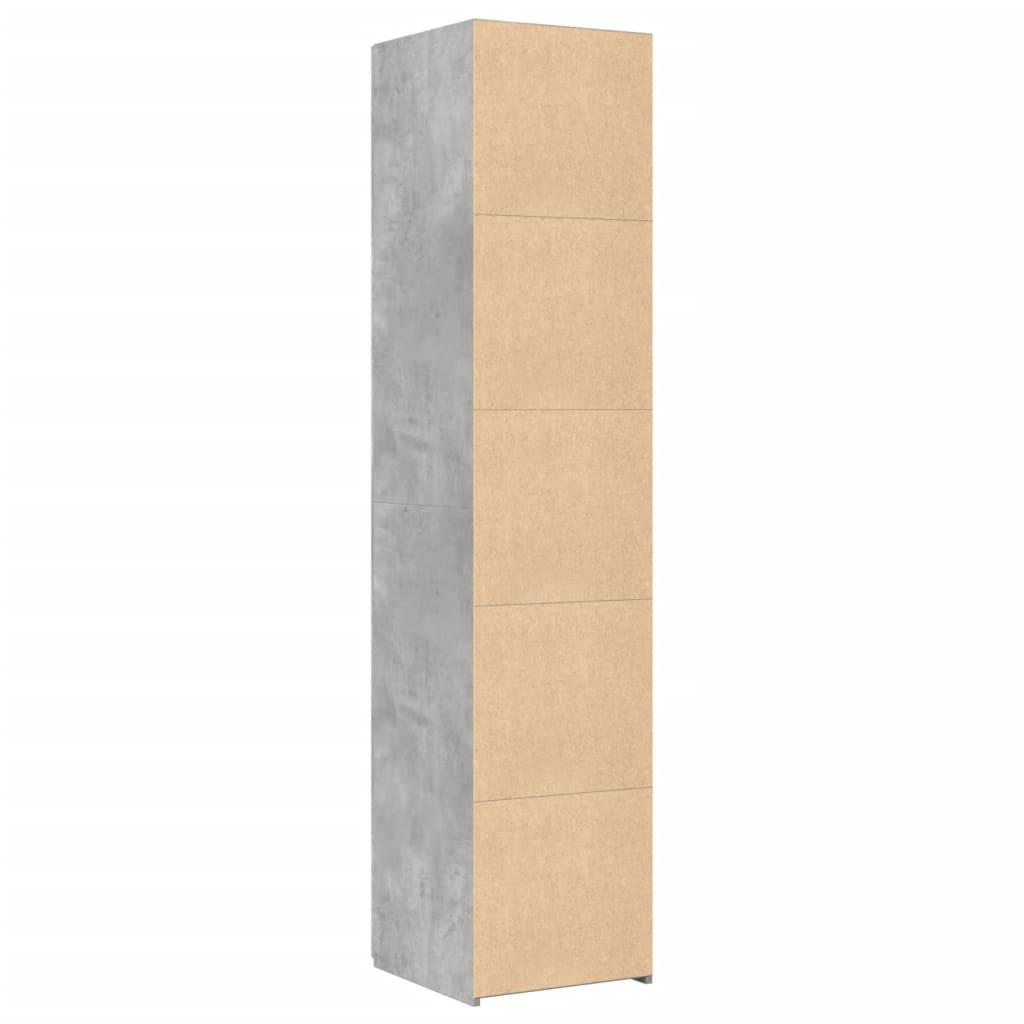 Ντουλάπι Γκρι Σκυροδέματος 40x42,5x185 εκ. Επεξεργασμένο Ξύλο