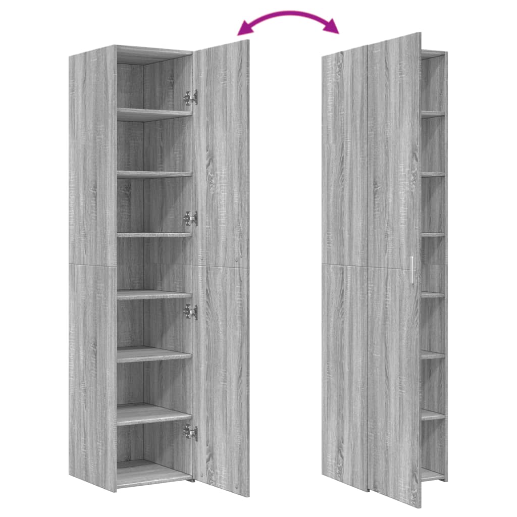 Ντουλάπι Γκρι Sonoma 40x42,5x185 εκ. από Επεξεργασμένο Ξύλο