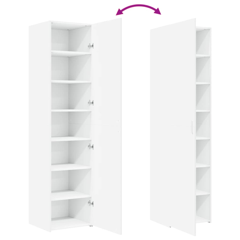 Ντουλάπι Λευκό 45x42,5x185 εκ. από Επεξεργασμένο Ξύλο - Pakobazaar