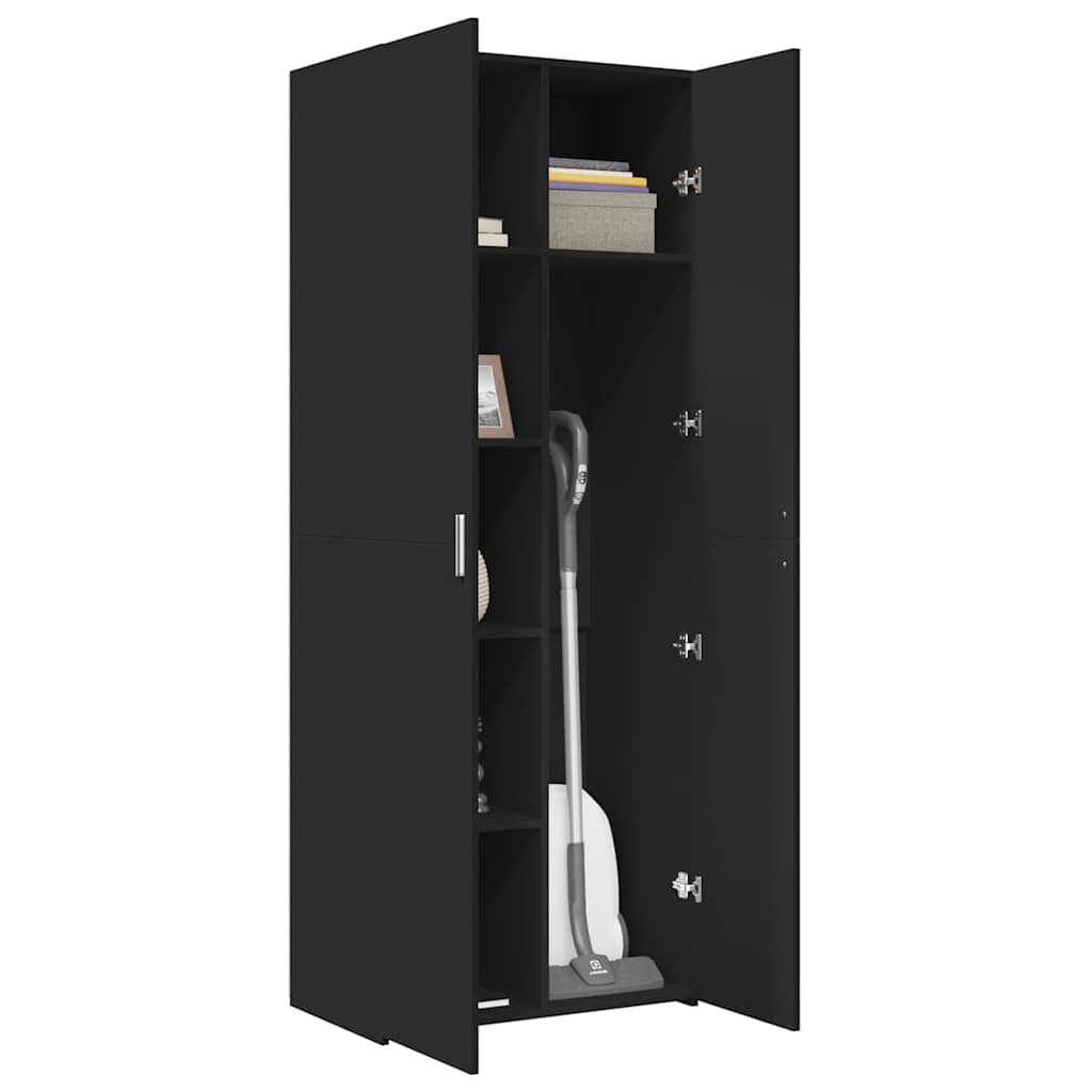 Ντουλάπι Μαύρο 70x42,5x185 εκ. Επεξεργασμένο Ξύλο