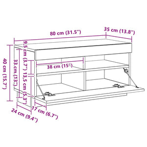 Ντουλάπι Γκρι Σκυροδέματος 70x42,5x185 εκ. Επεξεργασμένο Ξύλο