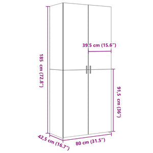 Ντουλάπι Sonoma Δρυς 80x42,5x185 εκ. από Επεξεργασμένο Ξύλο