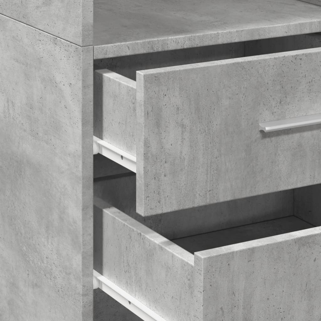 Ντουλάπι Γκρι Σκυροδέματος 40x42,5x185 εκ. Επεξεργασμένο Ξύλο