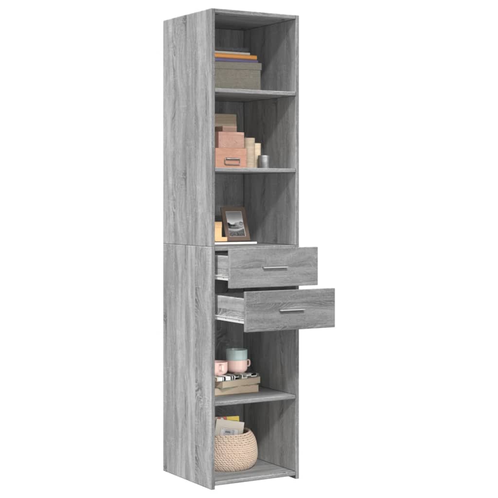 Ντουλάπι Γκρι Sonoma 40x42,5x185 εκ. από Επεξεργασμένο Ξύλο