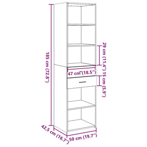 Ντουλάπι Λευκό 50x42,5x185 εκ. από Επεξεργασμένο Ξύλο - Pakobazaar