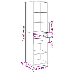 Ντουλάπι Sonoma Δρυς 50x42,5x185 εκ. από Επεξεργασμένο Ξύλο