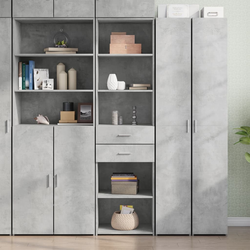 Ντουλάπι Γκρι Σκυροδέματος 50x42,5x185 εκ. Επεξεργασμένο Ξύλο - Pakobazaar
