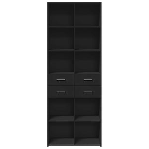 Ντουλάπι Μαύρο 70x42,5x185 εκ. Επεξεργασμένο Ξύλο - Pakobazaar