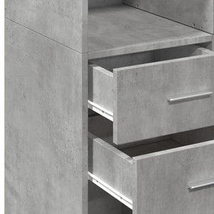 Ντουλάπι Γκρι Σκυροδέματος 70x42,5x185 εκ. Επεξεργασμένο Ξύλο