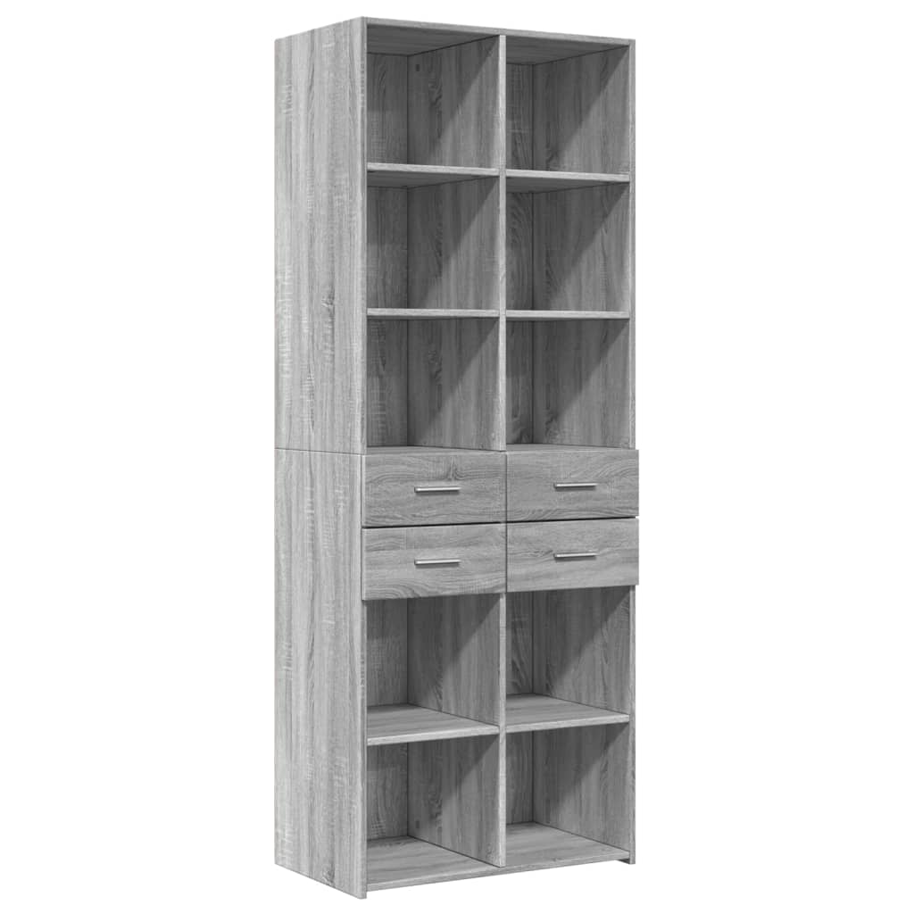 Ντουλάπι Γκρι Sonoma 70x42,5x185 εκ. από Επεξεργασμένο Ξύλο