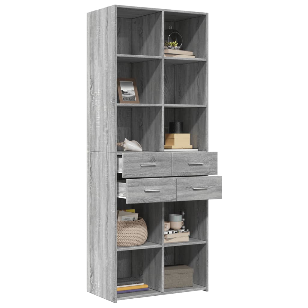 Ντουλάπι Γκρι Sonoma 70x42,5x185 εκ. από Επεξεργασμένο Ξύλο