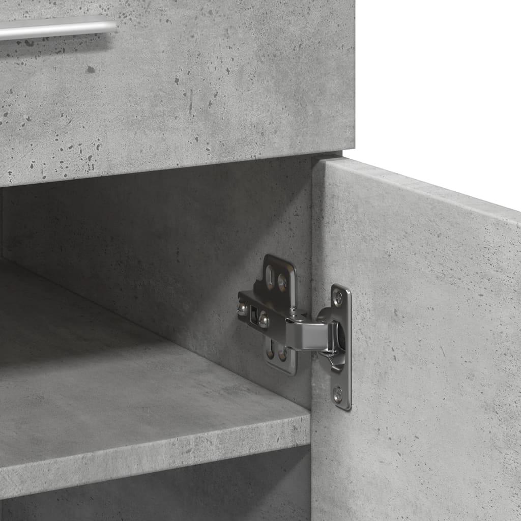 Ντουλάπι Γκρι Σκυροδέματος 80x42,5x93 εκ. Επεξεργασμένο Ξύλο