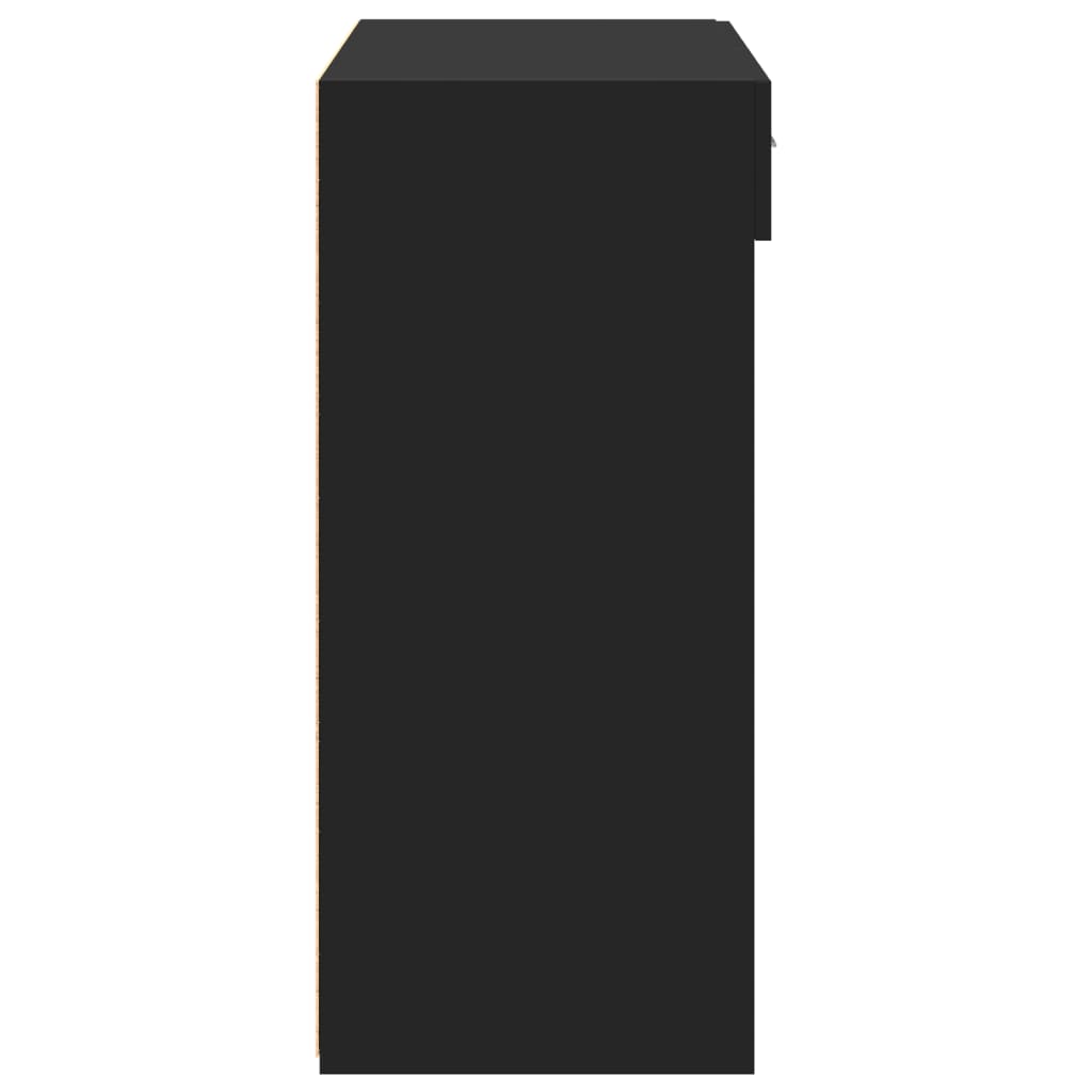 Ντουλάπι Μαύρη 80x42,5x93 εκ. από Επεξεργασμένο Ξύλο