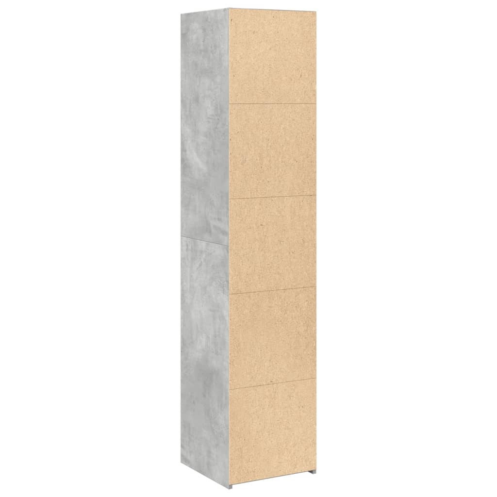 Ντουλάπι Γκρι Σκυροδέματος 40x41x185 εκ. Επεξεργασμένο Ξύλο