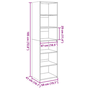 Ντουλάπι Μαύρο 50x41x185 εκ. Επεξεργασμένο Ξύλο