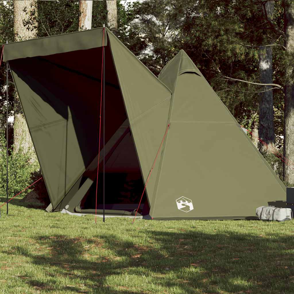 Σκηνή Οικογενειακή Tipi 6 Ατόμων Αδιάβροχη Πράσινη Λαδί