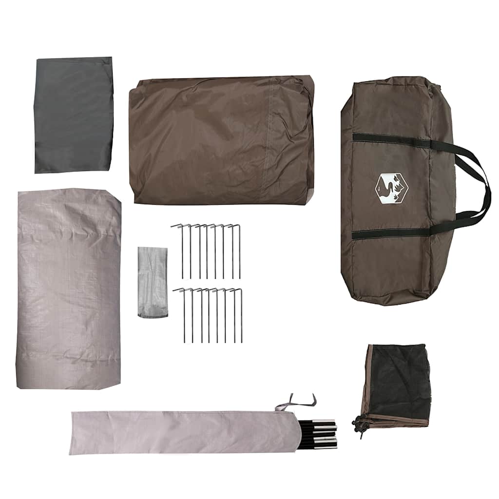 Σκηνή Οικογενειακή Τούνελ 6 Ατόμων Αδιάβροχη Καφέ