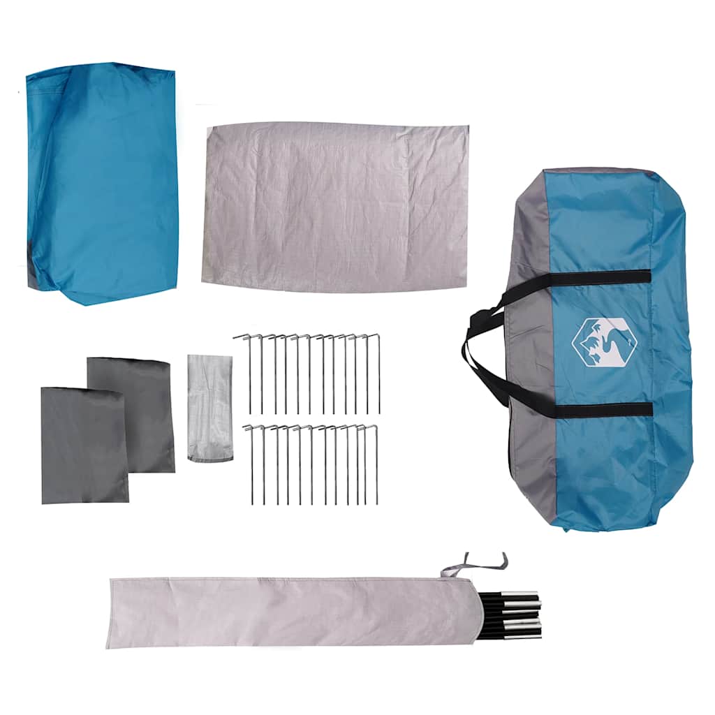 Σκηνή Οικογένειας με βεράντα 9 Ατόμων Αδιάβροχη Μπλε - Pakobazaar