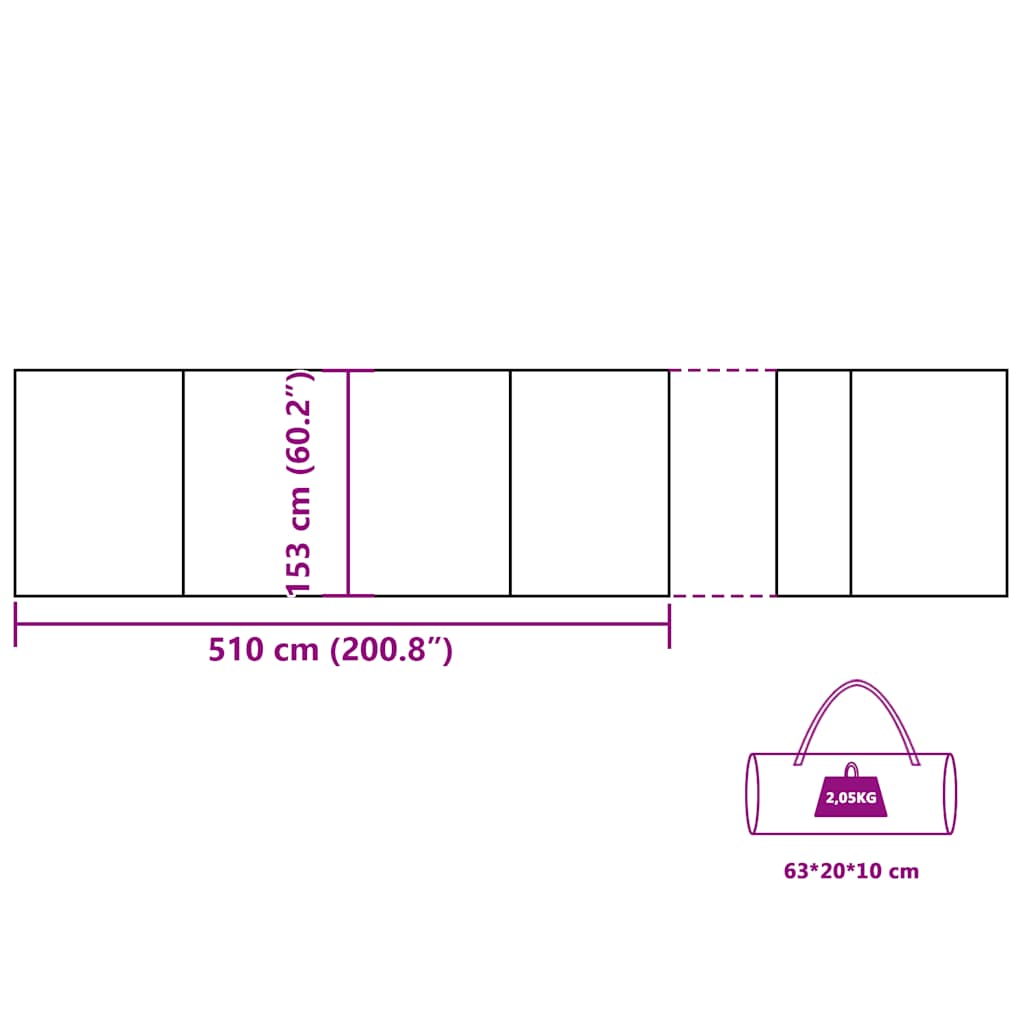 Ανεμοφράκτης Κάμπινγκ Αδιάβροχος Γκρι/Πορτοκαλί 510x153 εκ. - Pakobazaar