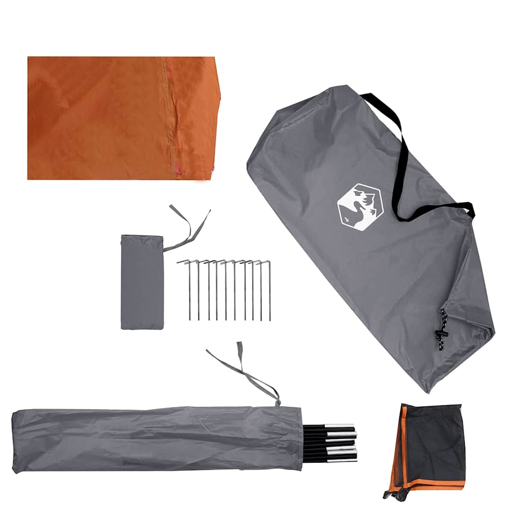 Ανεμοφράκτης Κάμπινγκ Αδιάβροχος Γκρι/Πορτοκαλί 510x153 εκ. - Pakobazaar