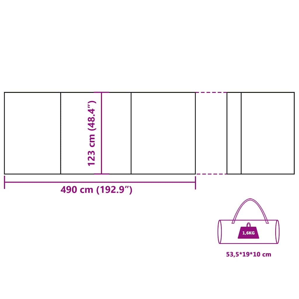 Ανεμοφράκτης Κάμπινγκ Μπλε Αδιάβροχος 490x123 εκ. - Pakobazaar