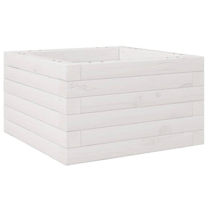 Ζαρντινιέρα Κήπου Λευκή 40x40x23 εκ. από Μασίφ Ξύλο Πεύκου