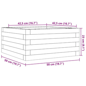 Ζαρντινιέρα Κήπου Λευκή 50x50x23 εκ. από Μασίφ Ξύλο Πεύκου