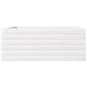 Ζαρντινιέρα Λευκή 60x60x23 εκ. από Μασίφ Ξύλο Πεύκου