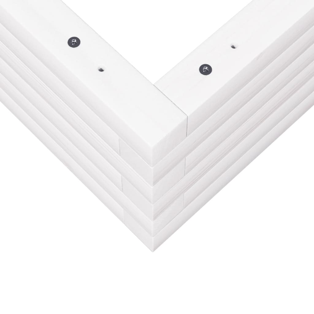 Ζαρντινιέρα Κήπου Λευκή 70x70x23 εκ. από Μασίφ Ξύλο Πεύκου