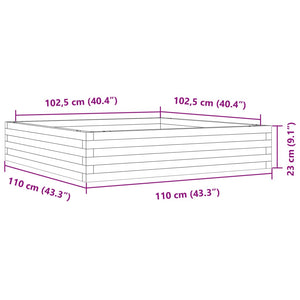 Ζαρντινιέρα Κήπου 110x110x23,5εκ. από Μασίφ Ξύλο Ψευδοτσούγκας