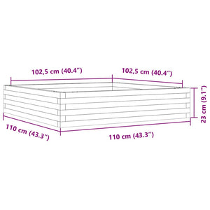 Ζαρντινιέρα Κήπου 110x110x23 εκ. από Εμποτισμένο Ξύλο Πεύκου - Pakobazaar