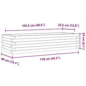 Ζαρντινιέρα Κήπου 110x40x23 εκ. από Μασίφ Ξύλο Ψευδοτσούγκας - Pakobazaar
