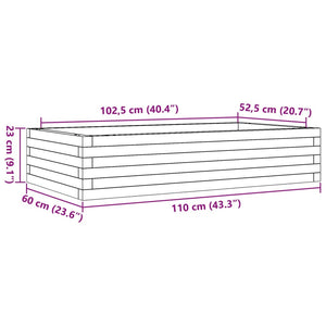 Ζαρντινιέρα Κήπου Λευκή 110x60x23 εκ. από Μασίφ Ξύλο Πεύκου