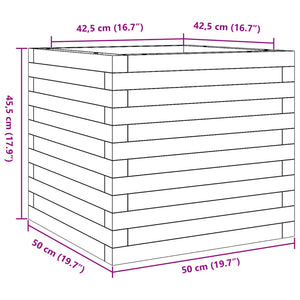Ζαρντινιέρα Κήπου 50x50x45,5εκ από Μασίφ Ξύλο Πεύκου