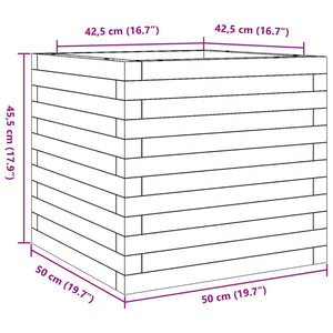 Ζαρντινιέρα Καφέ Κεριού 50x50x45,5 εκ. από Μασίφ Ξύλο Πεύκου