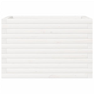 Ζαρντινιέρα Κήπου Λευκή 70x40x45,5 εκ. από Μασίφ Ξύλο Πεύκου