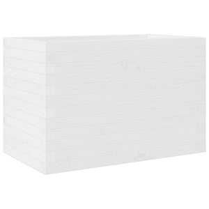 Ζαρντινιέρα Κήπου Λευκή 70x40x45,5 εκ. από Μασίφ Ξύλο Πεύκου