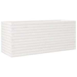 Ζαρντινιέρα Κήπου Λευκή 110x40x45,5 εκ. από Μασίφ Ξύλο Πεύκου