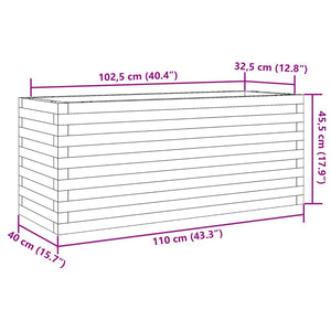 Ζαρντινιέρα Καφέ Κεριού 110x40x45,5 εκ. από Μασίφ Ξύλο Πεύκου